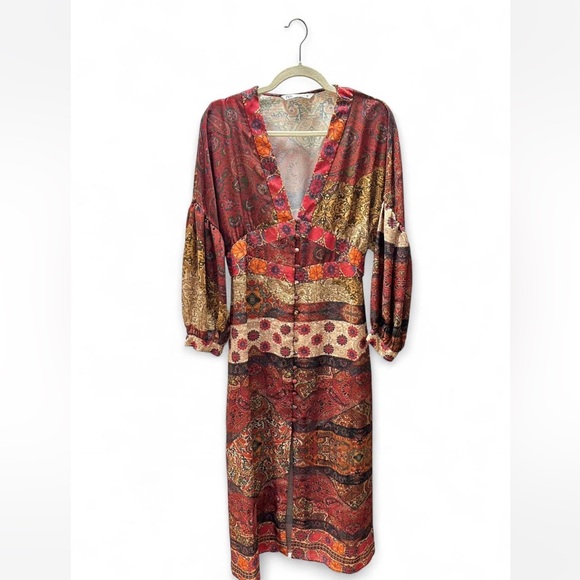 Zara Boho Midi Dress – Size M - Picture 3 of 7